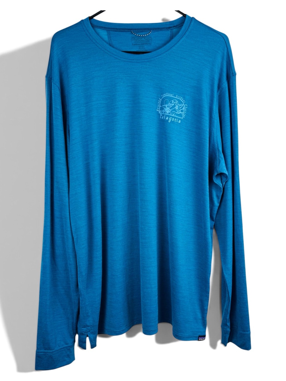 Patagonia Capilene Cool Merino Blend Long Sleeve T Shirt Size XXL Blue